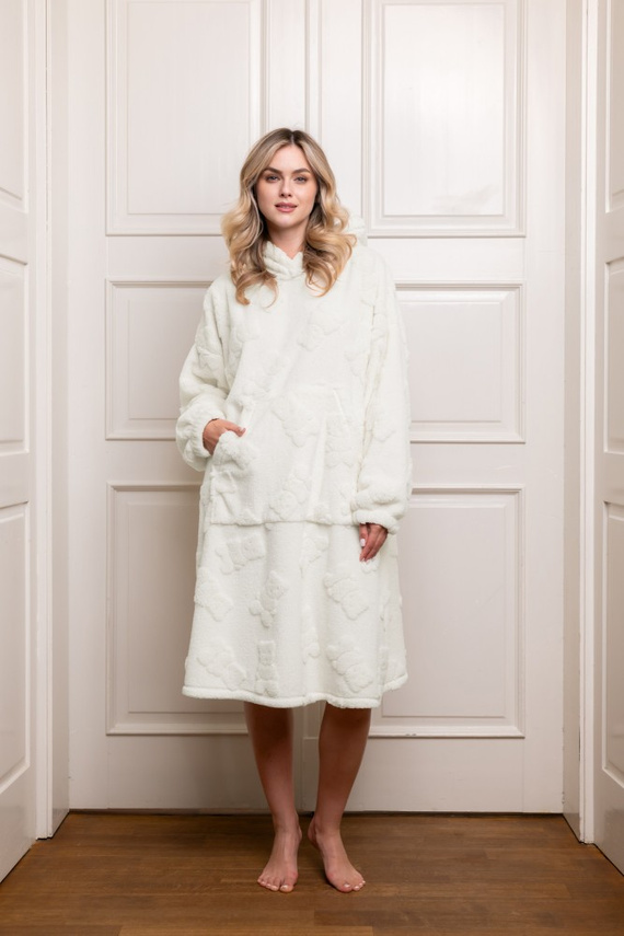 Miśka Kocobluza damska Italian Fashion  – ciepła, oversize, z kapturem, motyw misiów
