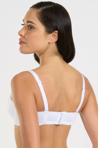 391 Biustonosz Bandeau Bianco Spiman Bardotka Usztywniany Odpinane Ramiączka