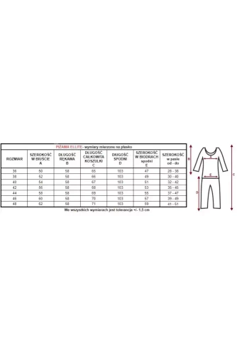 86562 Elitte Piżama damska rozpinana Mewa ciemny różowy