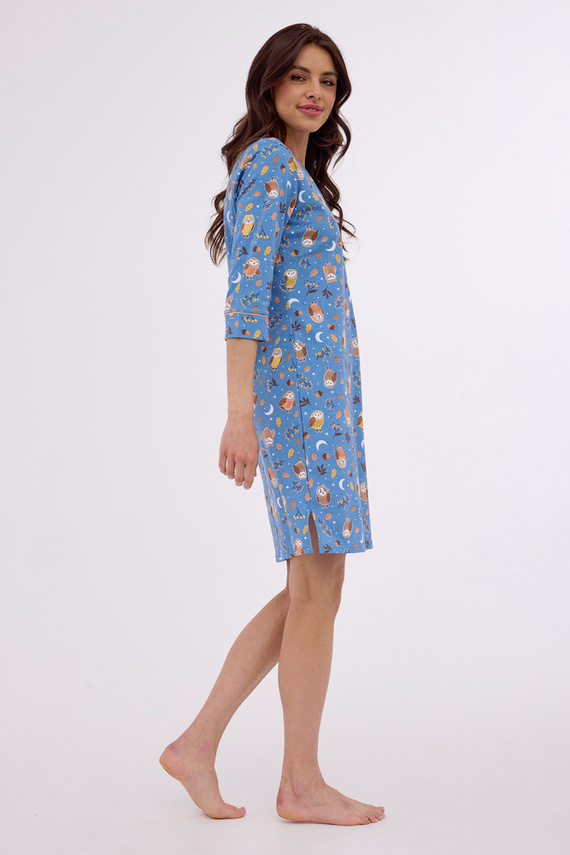 485/383 Owls 3 Koszula rozpinana Cornette niebieski