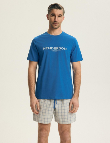 Piżama męska Henderson 43453 Nori niebieska – 100% bawełna, komfort