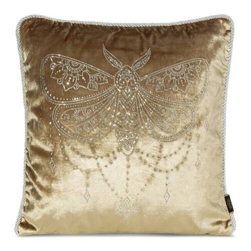 Royal 8 poszewka welurowa z kryształkami Eurofirany miodowy