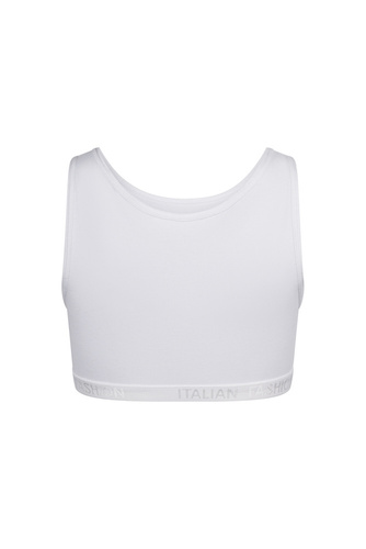 Nikola Stanik dziewczęcy, szerokie ramiączko Italian Fashion- biały