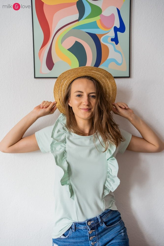 Milky Waves bluzka do karmienia z krótkim rękawem Milk&Love miętowy