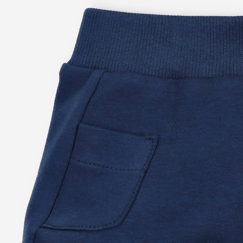 ABN-4517/GRA Spodnie dresowe kieszonka z bawełny organicznej Nini granatowy