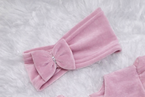 Amelka opaska z kokardką Bambarillo pudrowy róż