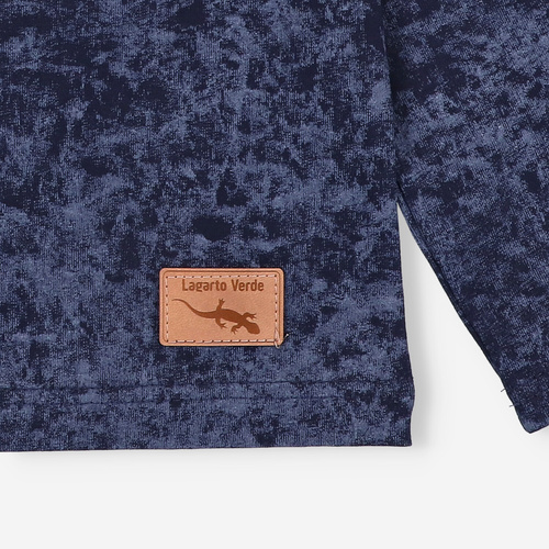 KAR-1021 Bluzka chłopięca z długim rękawem Lagarto Verde granatowa– bawełna z elastanem, polska produkcja