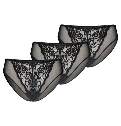 312-3 Wielopak Figi damskie Glamour Teyli - czarny