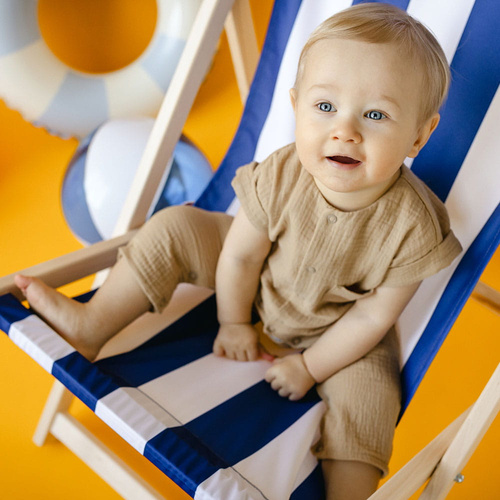 Elephant Rampers niemowlęcy muślinowy Eevi - beżowy 