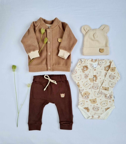 3710 Teddy Spodnie Marija - brązowy