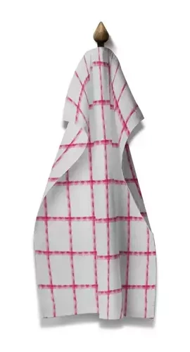 Big Check ścierka kuchenna kratka Domarex różowy