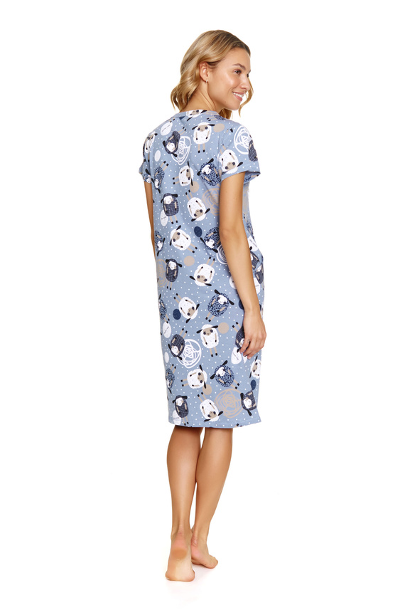 5271 Koszula Nocna ciążowa i do karmienia Doctor Nap - sheep (niebieski)