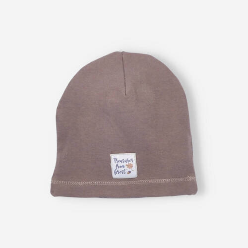 Skarby Jesieni Czapka chłopięca z bawełny organicznej Nini brązowy