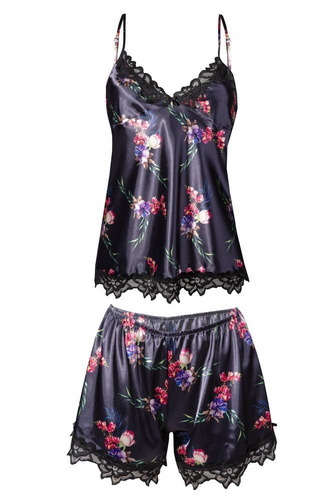 Flowers Komplet piżama damska DKaren -DK-KV biały 010