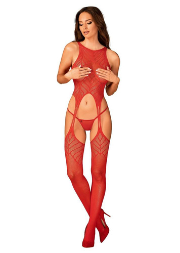 N122  Bodystocking Obsessive - czewony