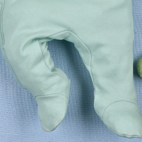 ABN-5568 Dino Explorer Pajac niemowlęcy Nini miętowy | Bawełna organiczna, zapięcie na napy