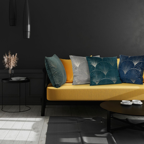 Blink 21 Poszewka dekoracyjna welwetowa liście Eurofirany ciemna mięta