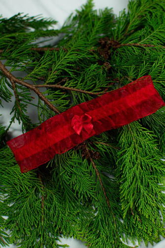 221 Podwiązka szyfonowa De Lafense - czerwony