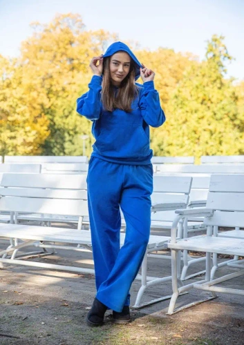  DK-K-B8 Dresowy komplet damski Dkaren - niebieski