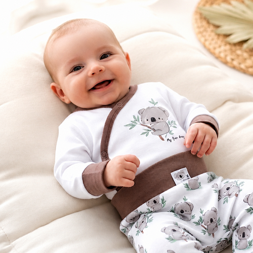 ABN-5202 Body kopertowe Nini Sweet Koala białe 100% bawełna organiczna