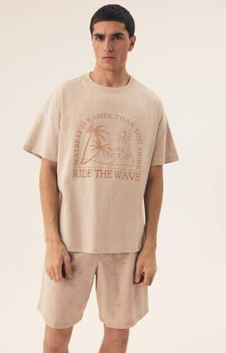 42604 Sand Piżama Męska Core Henderson - nude