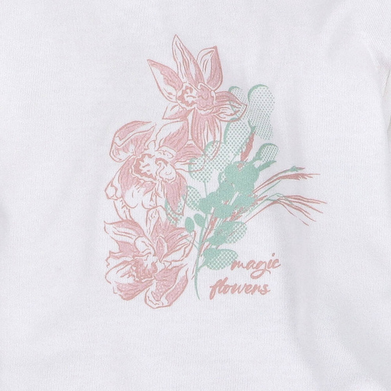 Magic Flowers Body kopertowe z bawełny organicznej Nini - białe 