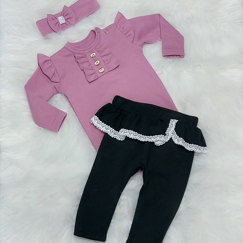 Renia Body z długim rękawem Bambarillo wrzosowy