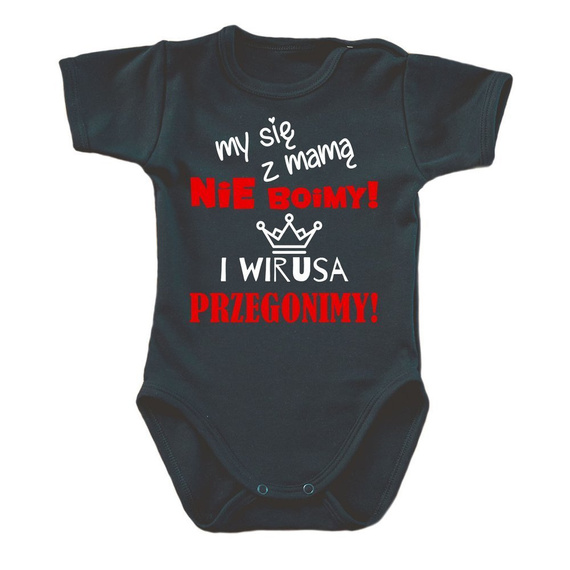 Body krótki rękaw "My się z mamą nie boimy" Moocha czarny