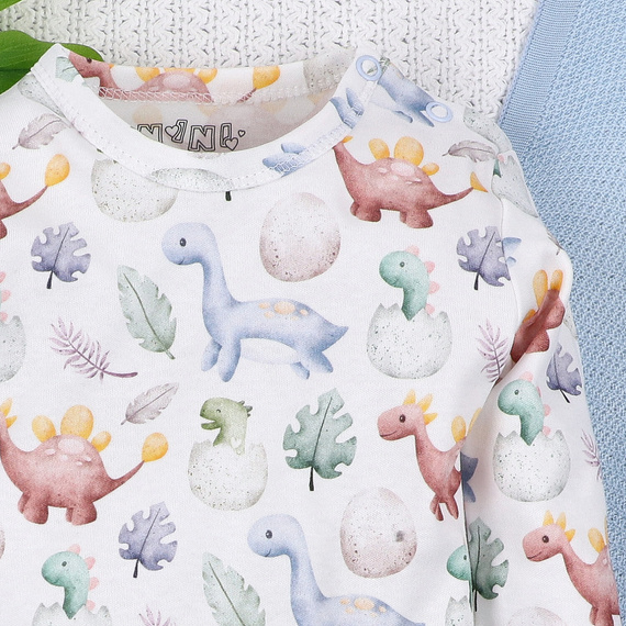ABN-5564 Dino Explorer Body z bawełny organicznej Nini druk– bawełna organiczna, długi rękaw