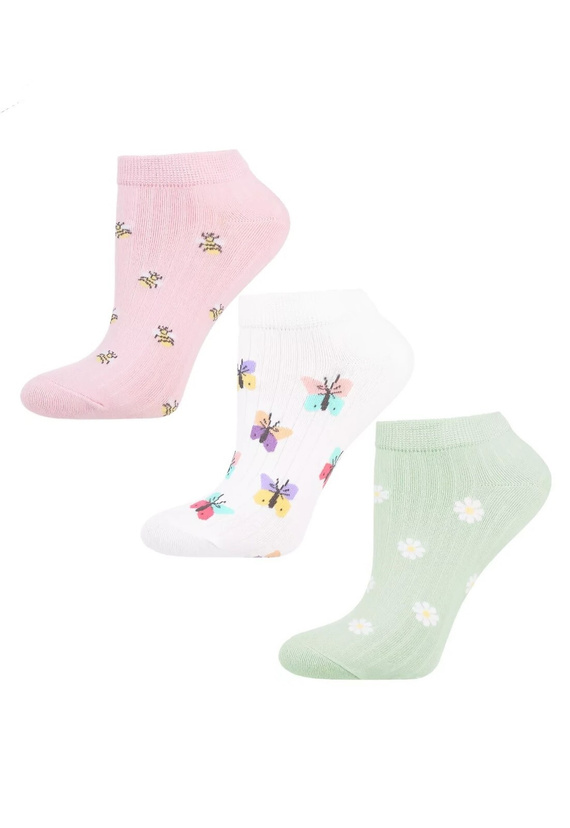 Stopki damskie Moraj CSD240-145 – bawełniane, wygodne, wzór losowy