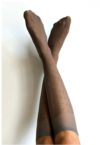 Podkolanówki Puntini Veneziana grafitowy– delikatne, z nieuciskającym ściągaczem | Komfort i elegancja