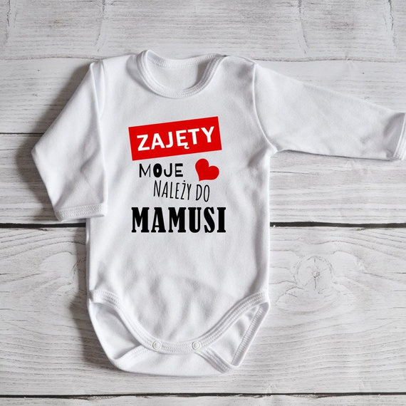 Body długi rękaw "Moje serce należy do Mamusi" Moocha - czarny