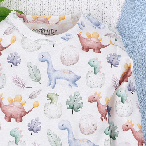 ABN-5564 Dino Explorer Body z bawełny organicznej Nini druk– bawełna organiczna, długi rękaw