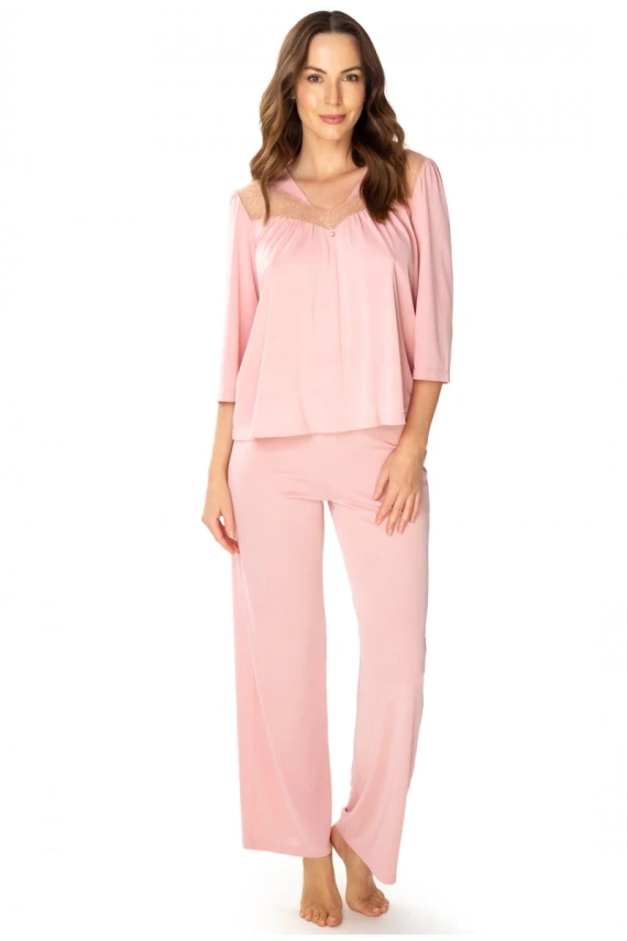 86658 Patrycja piżama damska Mewa ciemny różowy