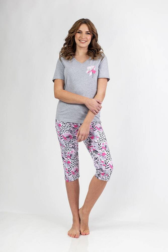 698  Piżama damska Regina -szary