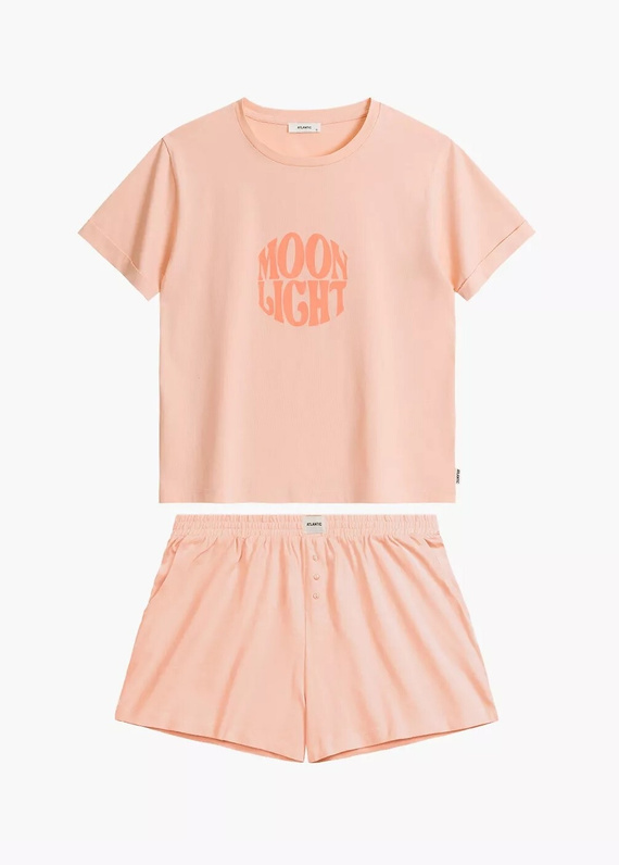 NLP-487 Piżama Damska Atlantic- brzoskwiniowy