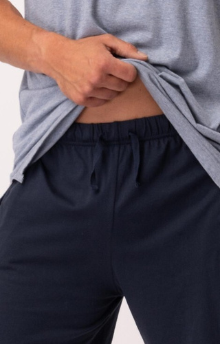 MNS 628 Piżama Męska Key niebieski melanż 