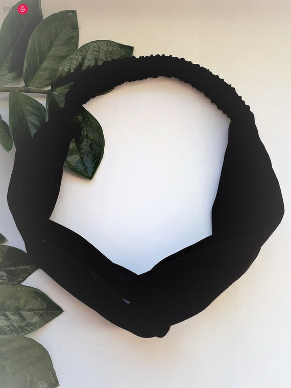 Opaska do włosów na gumce Milk&Love czarny