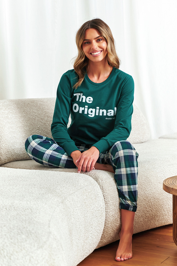 7340 Doctor Nap – Piżama damska „The Original” | 100% bawełna, polska produkcja - emerald