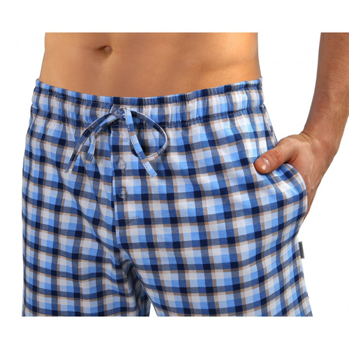 Milo 2 Krótkie spodnie piżamowe Sesto Senso kratka 15 niebieski