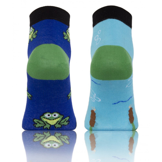 Żaba Skarpety krótkie finest cotton dwie różne Sesto Senso niebieski