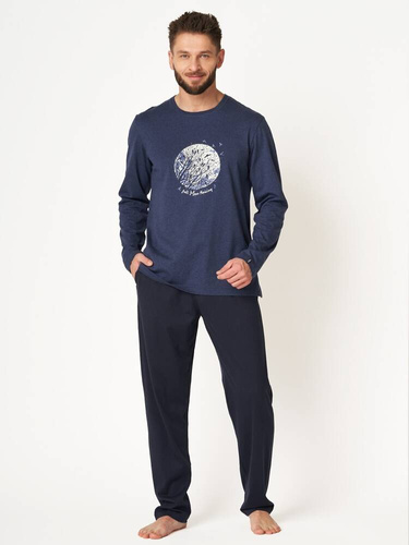 MNS 625 Piżama Męska Key- granatowy