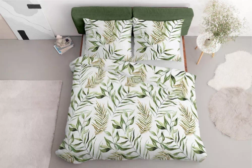 5030 A Pościel z mikrofibry liście Detexpol pudrowy zielony