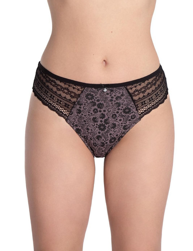 Figi Lama L-1592 BI – bawełniane bikini z koronką, pakowane po 2 sztuki