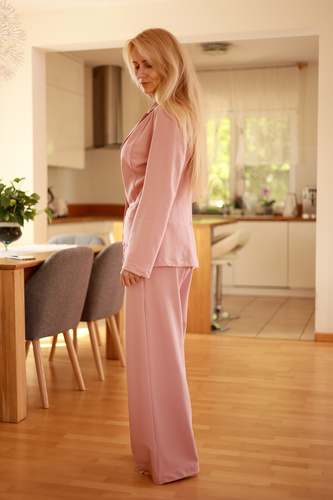 Emi — elegancka marynarka damska, 95% bawełna 5% elastan | polska marka Mirale - różowy