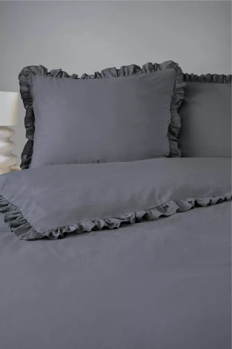 Pure 23 Pościel bawełniana jednobarwna Detexpol grafitowy