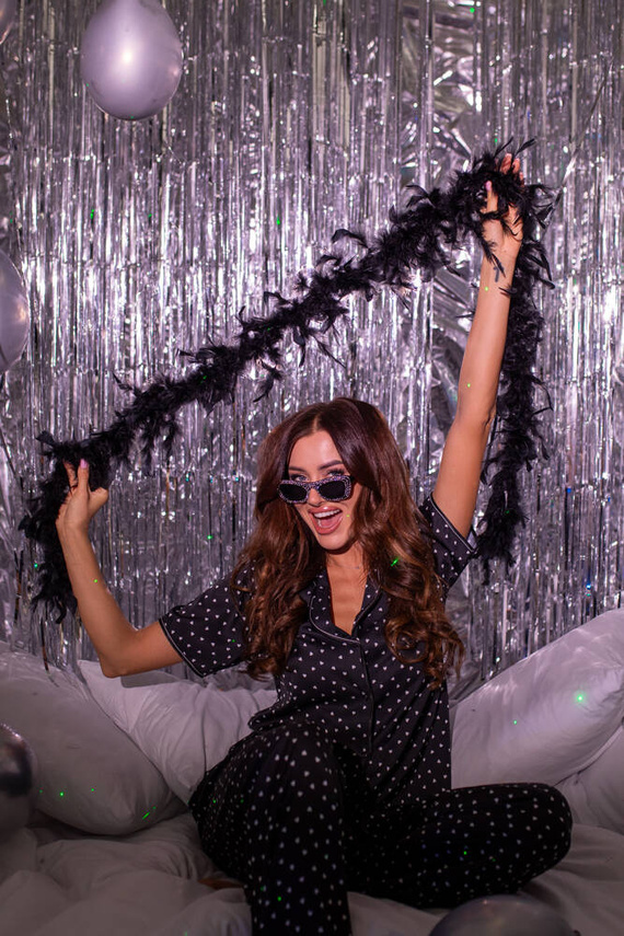 Ria Piżama Damska krótki rękaw, długie spodnie Italian Fashion - druk