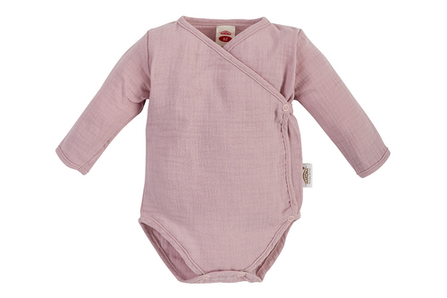 03235P "Just Muslin" Body rozpinane muślinowe Makoma pudrowy róż 