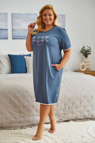 5366 Koszula Nocna Plus Size Doctor Nap - deep blue