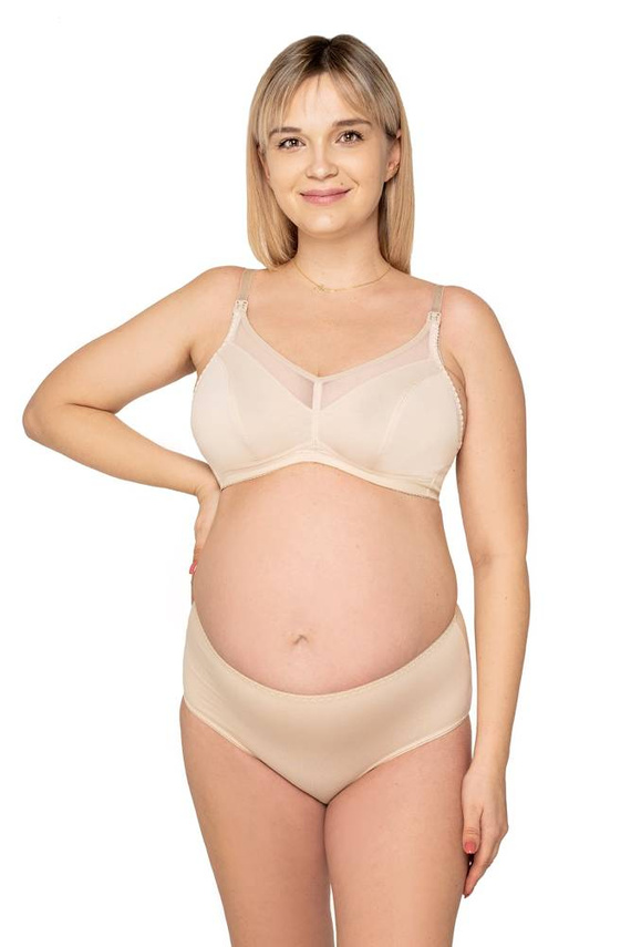 Allday Beige miękki biustonosz do karmienia Momtobe beżowy 